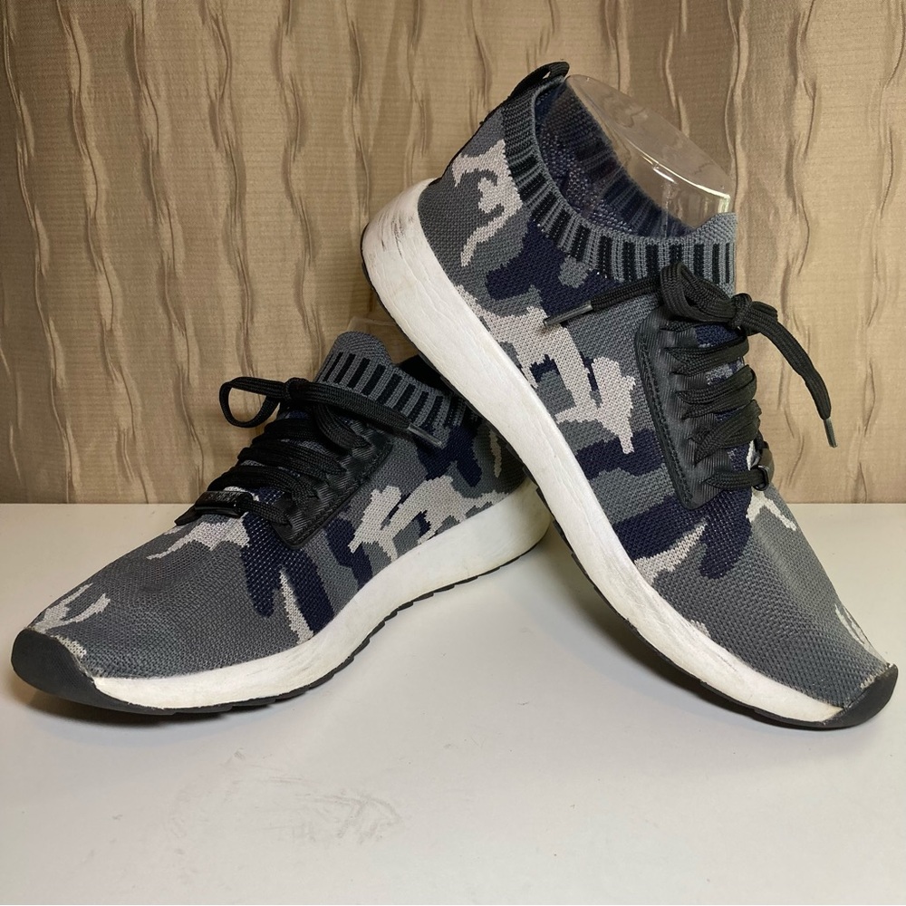 Nautica Zyla Knit Slip On Lace Up Women's 7 Camouflage Camo Sneaker Gray Black